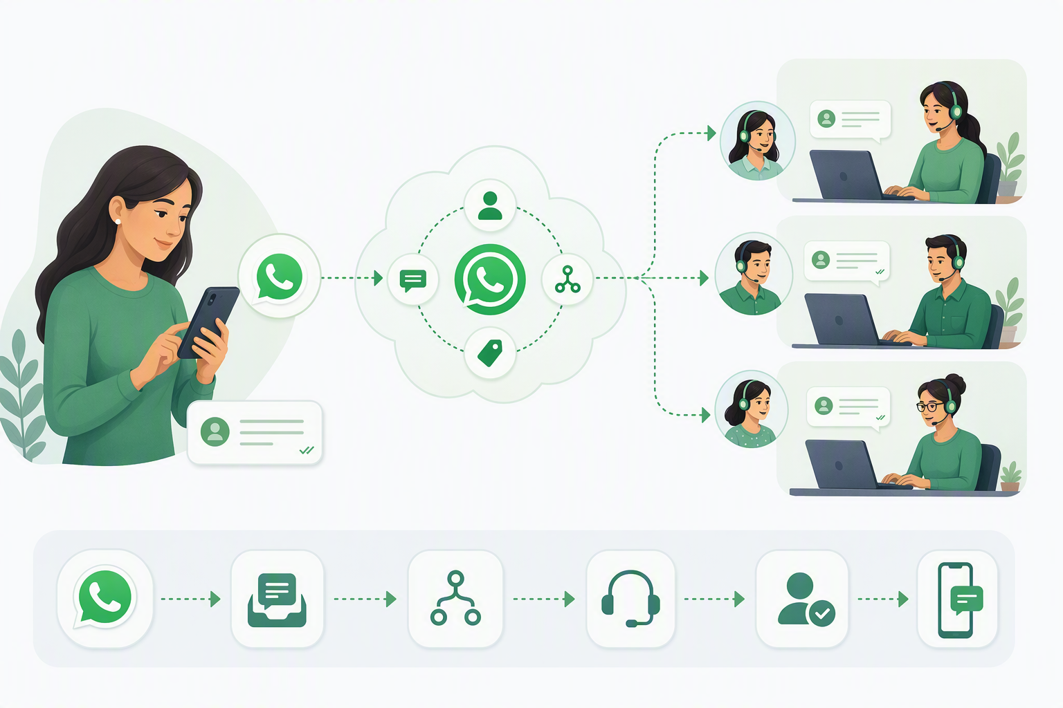 AI-generated editorial illustration for Exotel WhatsApp