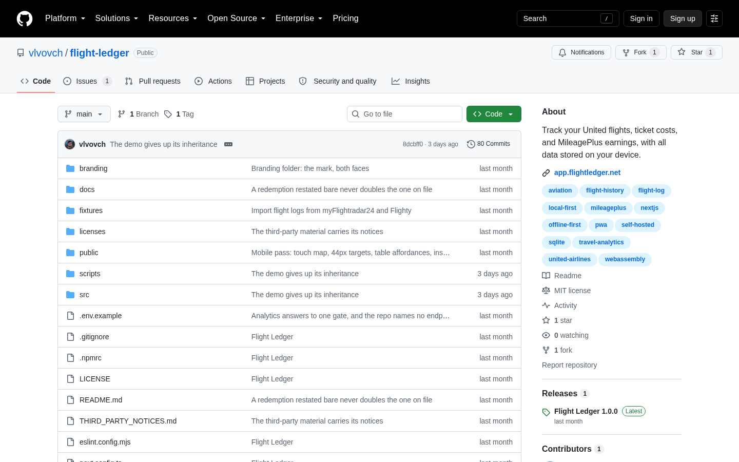 Flight Ledger – Track your flights, what they cost, and United status — Project screenshot