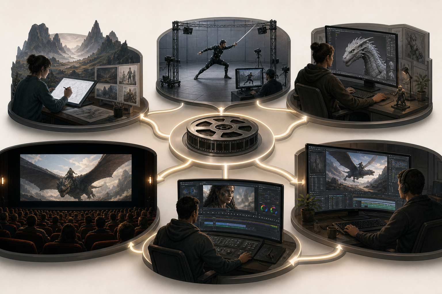 AI-generated editorial illustration for KupkaProd Cinema Pipeline