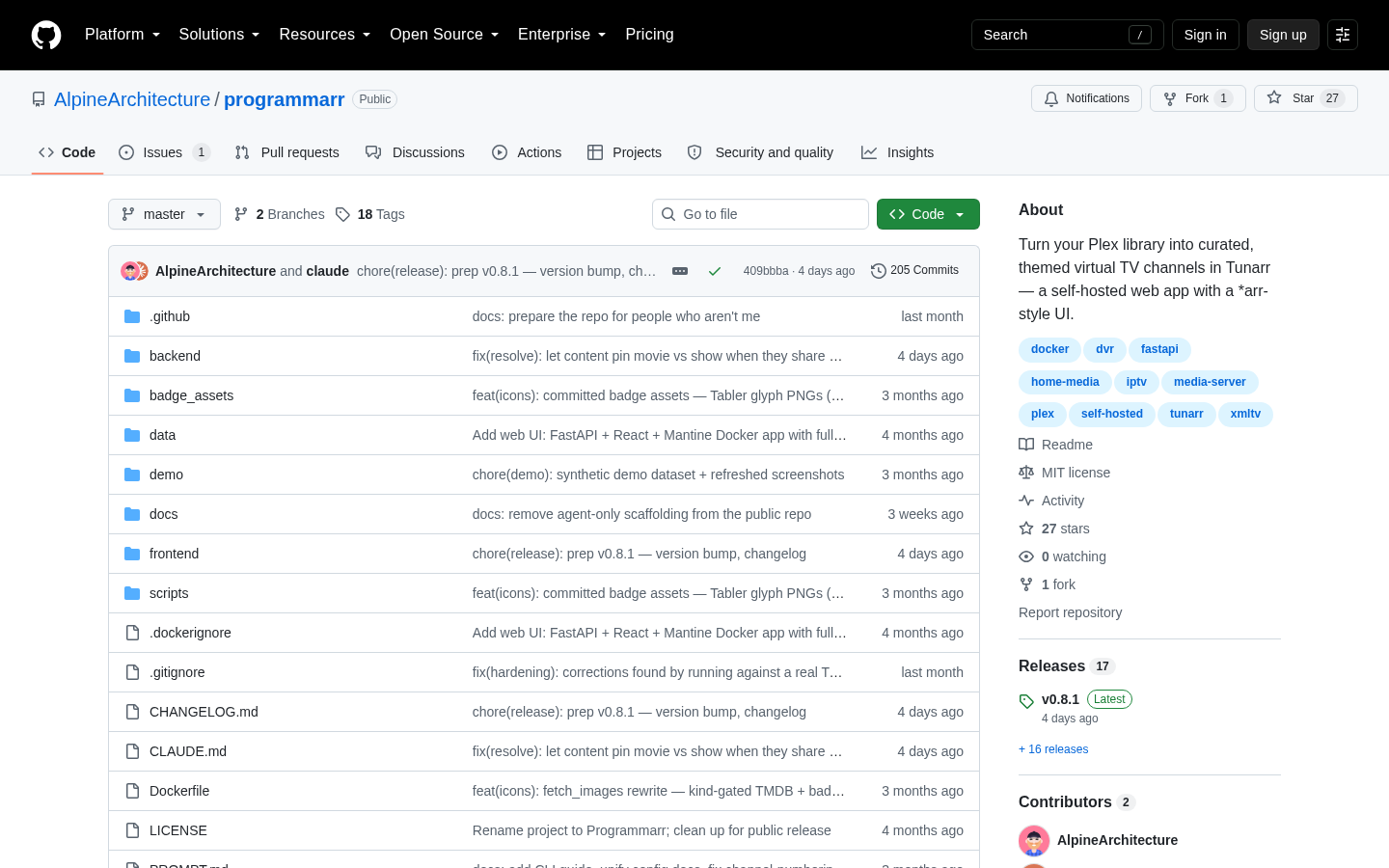 Programmarr — website screenshot