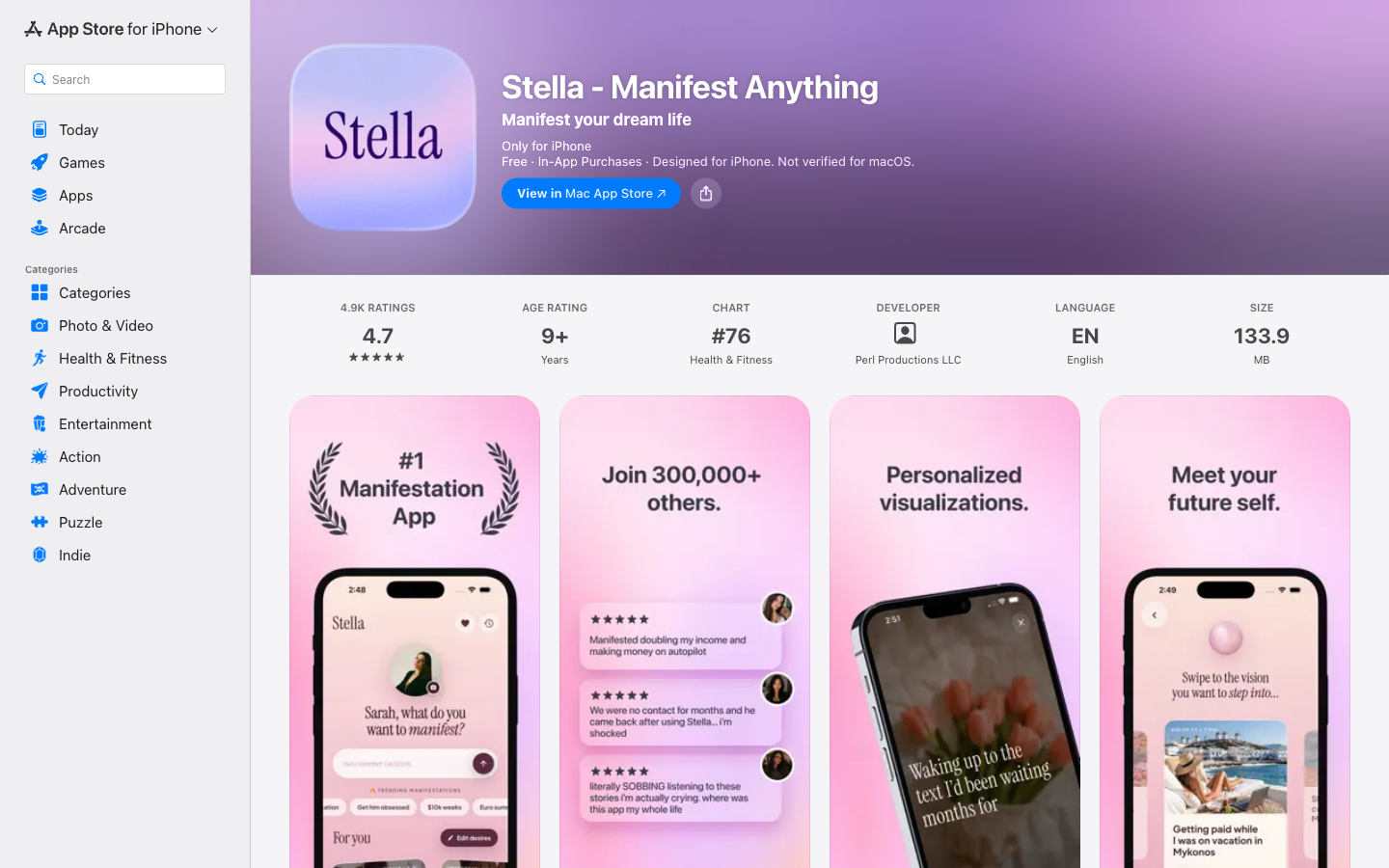 Stella — website screenshot