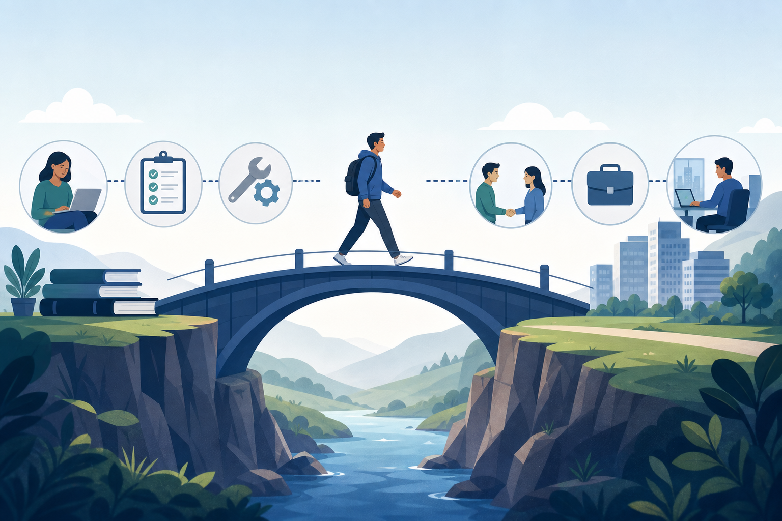 AI-generated editorial illustration for Skillbridge