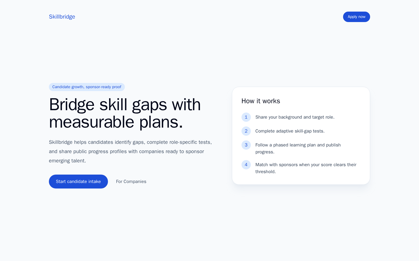 Skillbridge — Project screenshot