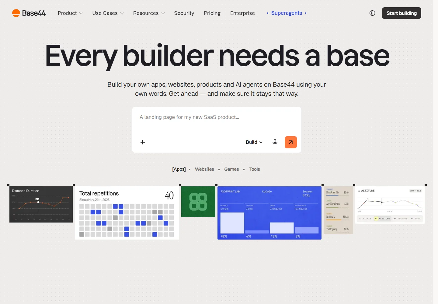 Base44 official website page screenshot
